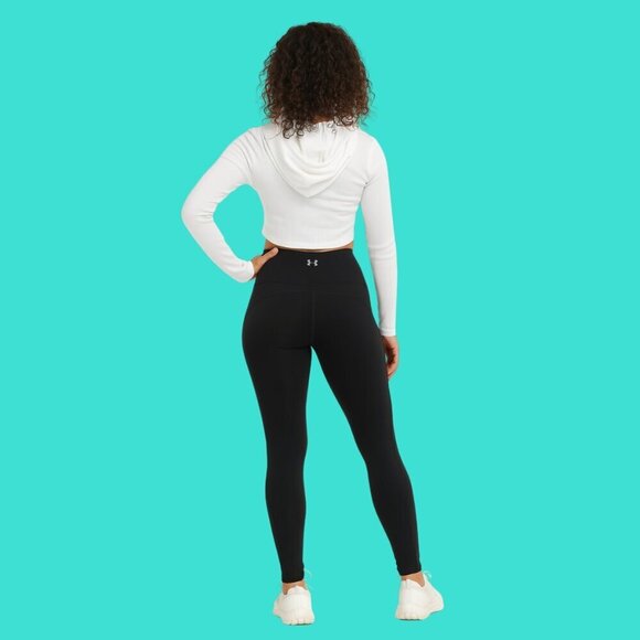 🏃♀️ Under Armour Black Leggings w/ Aqua Side Stripes | Size M - Picture 2 of 9